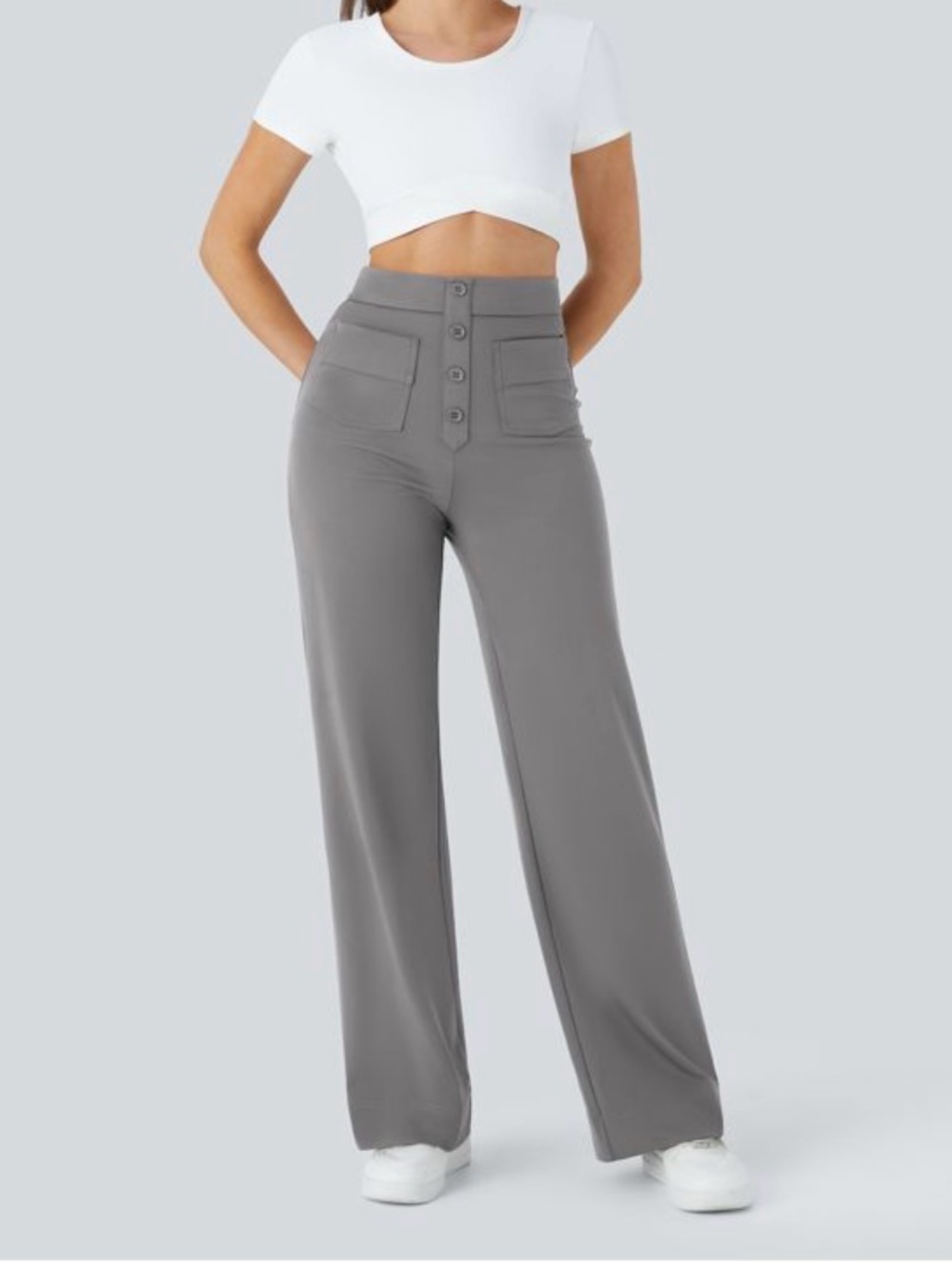 Halara DayStretch High Waisted Pockets Straight Leg Casual Pants - Medium